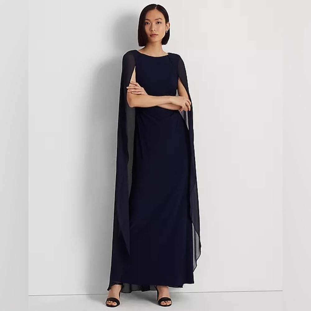 Women's Georgette-Cape Jersey Gown